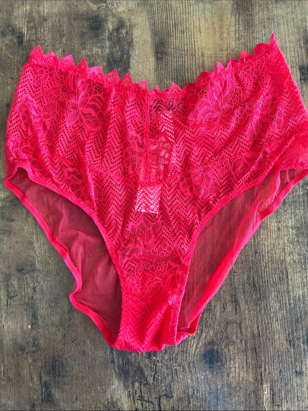 Cosabella Red Lace Leonora High-rise bikini Panty Small S NWT Rosetto